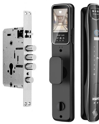 CS7 3D Face 30 300mm Lock Body Smart Door Lock Security Camera Monitor Lock Intelligent Fingerprint Password Biometric Electronic Key Unlock Doorlock