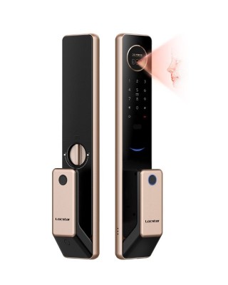 LOCSTAR T100A 3D Face Recognition Fingerprint Code Card Digital Door Lock  Rose Gold